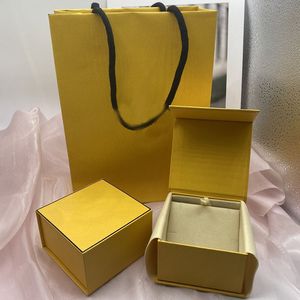 Designer Sieraden Dozen Mode Ring Case Ketting Oorbel Broche Box Sets Armbanden Gele Kleur Voor Mannen en Vrouwen Gift