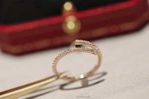 desinger sieraden Luxe Designer Ring dunne nagelring diamanten ring van topkwaliteit voor vrouw man Galvaniseren 18k Klassiek Premium Roségoud met doos