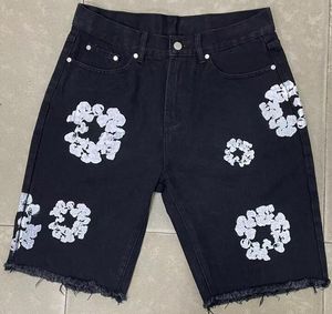 Pantalones cortos Desinger para hombre, ropa de calle, pantalones vaqueros con estampado de Hip Hop, gran oferta, decoración de flores tejidas Vintage a la moda para hombre