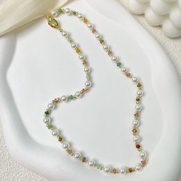 Collier de perles de styliste, chaîne de luxe de styliste, chaîne de mode, nouveau tour de cou en perles naturelles, bijoux de fête, printemps et été