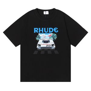 Desinger Rhude T-shirt Brand Mens T Shirts Men Women Hoge kwaliteit 100%katoenkleding Hip Hop Top Tees Us Size S-XXL