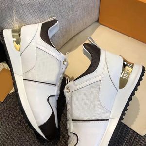 Zapatos de diseñador RUN AWAY Sneakers Platform Runner Trainer Zapatillas de tenis Trainer Tennis Real Leather NO12