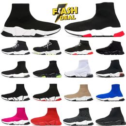 Desinger Sock Chaussures Femmes Hommes Chaussures de course plates Chaussure noire Beige Semelle claire Volt Chaussettes Bottes Luxurys Designers Plate-forme Baskets