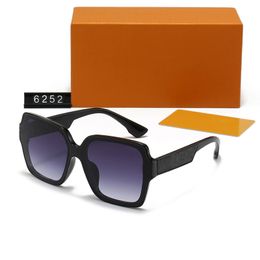 Lunettes de soleil de designer Lunettes de soleil polarisées pour hommes 2024 Nouveau grand cadre carré lettres de mode jambes de miroir incurvées avec boîte d'origine pour hommes et femmes conduite d'été L6252