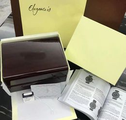 Cajas para relojes de diseño Estuches marrones Bolsa verde Caja para relojes de madera maciza Embalaje Vitrinas de almacenamiento Contador original con logotipo Mano de obra y certificado Calidad superior