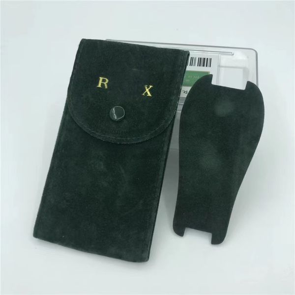 Boîtes de montre de créateurs Boîte de montre verte en velours Stockage d'emballage de qualité supérieure avec sac en tissu portable avec logo