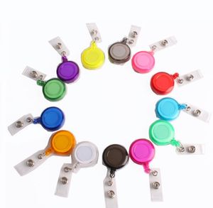 Bureau Accessoires 14 Kleuren ID Houder Naam Tag Card Key Badge Reels Ronde Solid Plastic Clip-on Intrekbare Pull Reel Groothandel Kantoorbenodigdheden SN4148