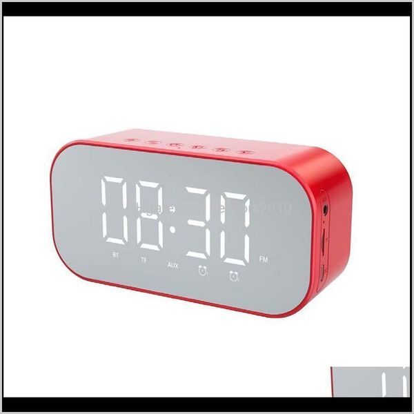 Relojes de escritorio Decoración Jardín Entrega directa 2021 Moda S5 Altavoces inalámbricos Bluetooth con mini pantalla LED para el hogar Despertador de mesa digital Tf