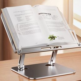 Organizadores de cajones de escritorio Soporte de libro de lectura de aluminio ajustable Soporte de libro de cocina de varios ángulos de altura para tableta portátil 230705