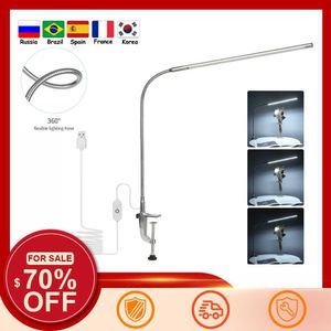 Bureaulampen 10W USB Clip-on Desk Lamp LED's White Lighting Touch Control Dimable LED's Leeslicht voor Bed Table Hoofdtafel Office Workbench P230412