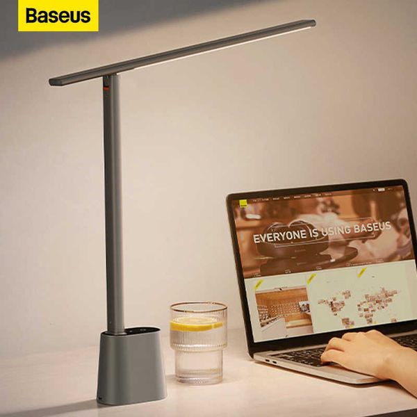 Lampes de bureau Baseus LED Lampe de bureau Eye Protect Study Dimmable Office Light Lampe de table pliable Smart Adaptive Brightness Lampe de chevet pour lire P230412