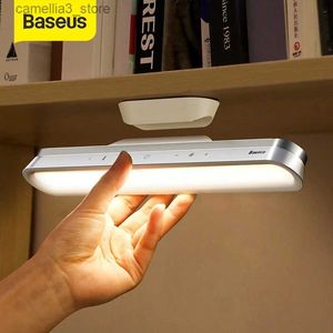 Lámparas de escritorio Baseus Lámpara de mesa magnética colgante inalámbrico táctil LED lámpara de escritorio gabinete para el hogar estudio lámpara de lectura atenuación continua USB luz nocturna Q231104