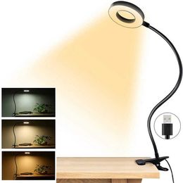 Desklampen Clip-on Desk Lamp USB TAK LAMP OOG BESCHERMING LED TAFEL LICHT BENDABLE Flexibele lees Werklampje Nagel Face Beauty Refill Lamp P230412