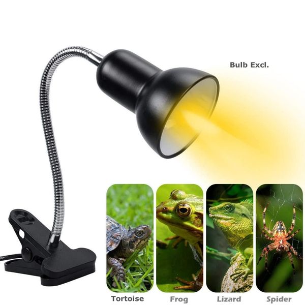 Lampes de bureau Lampe à pince portable à pince, E27, col de cygne flexible à intensité variable pour plantes d'intérieur, aquarium de tortue, éclairage domestique, ampoule non étanche