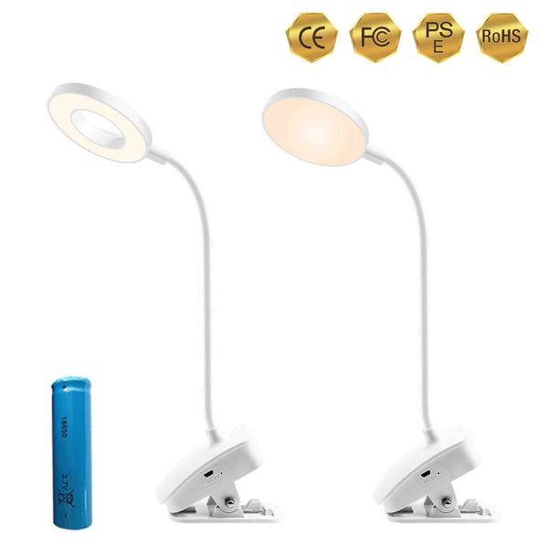 Lampes de bureau DC 5V LED Lecture Livre Veilleuse Lampe de bureau USB 18650 Batterie rechargeable gradation Lampe de table Clip de fixation Chambre Lampe de bureau S1 P230412