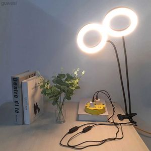 Lampes de bureau DC5V LED lampe USB 12W LED Selfie anneau lampe réglable Flexible Ultrabright beauté éclaircissant lampes 3000K 6500K LED Desk lamp YQ240123