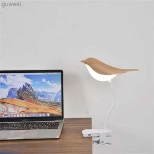 Bureaulampen bureaulamp opvouwbare dimbare aanraaktafellamp met clip USB aangedreven tafel licht nachtlicht touch diming vogel leeslamp yq240123