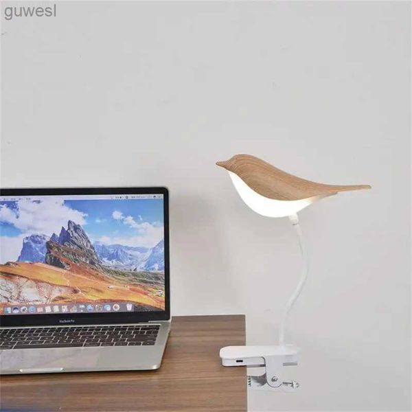 Lámparas de escritorio Lámpara de escritorio Lámpara de mesa táctil regulable plegable con clip Luz de mesa alimentada por USB Luz nocturna Lámpara de lectura de pájaros con atenuación táctil YQ240123