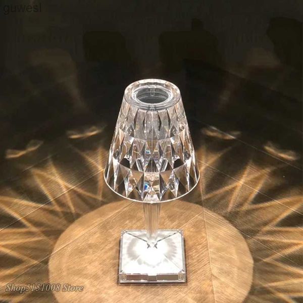 Lámparas de escritorio Lámpara de escritorio de diamante italiano USB Sensor táctil barra de luz decoración de boda restaurante lámparas de mesa lámpara de noche romántica lámpara de cama YQ240123
