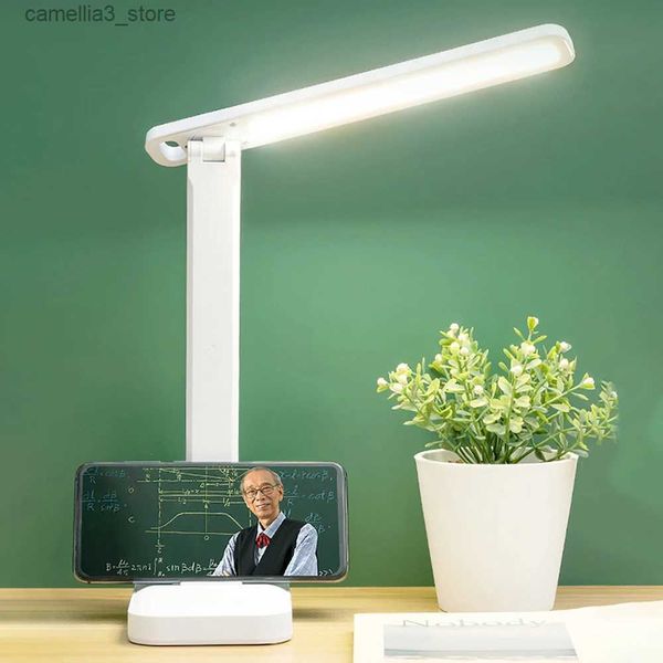 Lampes de bureau Lampe de bureau LED Protection des yeux étude tactile lampe de bureau réglable lampe de Table pliable USB veilleuse Rechargeable pour lampe de lecture Q231104