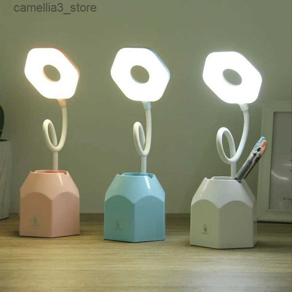 Lampes de bureau LED Protection des yeux rechargeable étudiant lampe de bureau porte-stylo enfants lecture Q231104