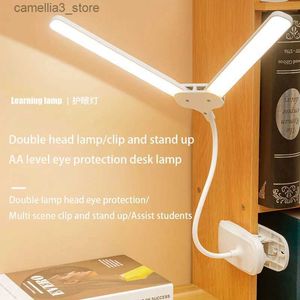 Lampes de bureau LED apprentissage dédié petite lampe de bureau pince Protection des yeux étudiant dortoir chevet lecture USB pince de charge Type Q231104