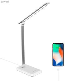 Lámparas de escritorio Lámpara de mesa LED 5 colores de luz Puerto USB regulable para leer Lámpara de escritorio con pantalla táctil amigable para los ojos YQ240123