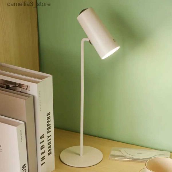 Lámparas de escritorio Lámpara de mesa LED para estudio Protección para los ojos USB Touch Atenuación Luz de lectura Linterna Dormitorio Decoración de noche Foto Puesta de sol Lámparas de escritorio Q231104