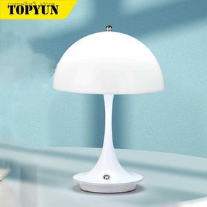 Lampes de bureau Lampe de table champignon PC abat-jour lumineux lampe de bureau rechargeable chambre chevet veilleuse décorative Q231104