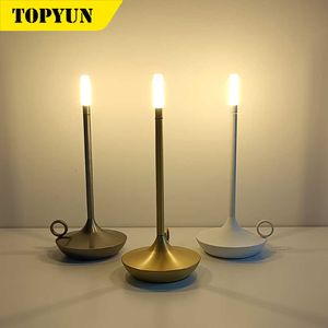 Lampes de bureau Lampe de table pour chambre Lampe tactile sans fil rechargeable Bougie de camping Lampe créative rechargeable Lampe de bureau USB-C P230412