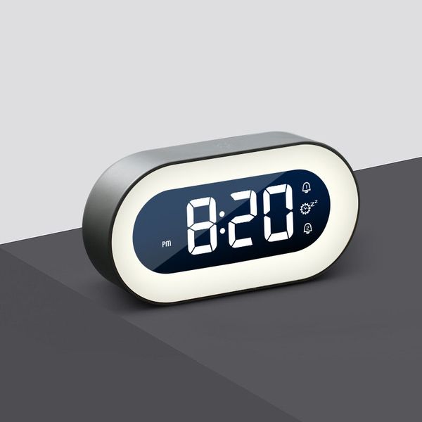USB rechargeable bureau horloge électronique table LED réveils numériques snooze veilleuse 18 sonneries décoration de la maison enfants étudiant chevet ZL0363