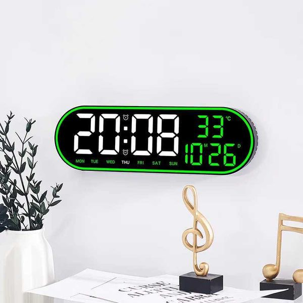 Table de bureau horloges de 15 pouces télécommande du mur numérique Horloge de température de température de température du tableau Horloge Couming Couming Double alarmes 12 / 24h