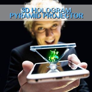 Relojes de mesa de escritorio, proyector de pantalla piramidal con holograma 3D, soporte de vídeo, Mini proyectores portátiles duraderos universales para teléfonos móviles inteligentes