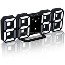 Desktafel klokken 3D LED digitale wekker elektronisch horloge kantoor thuis docoratie verstelbare helderheid drop levering tuin dec dhd2y