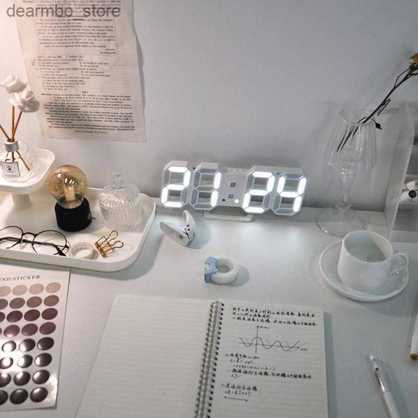 Horloges de table de bureau 3D LED réveil numérique 3D horloge murale calendrier de bureau thermomètre horloge électronique meubles 24327