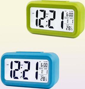 Table de bureau horloges ALARME ALARME Grand affichage avec calendrier pour le bureau à domicile Snooze Kids Electrony LED Desktop Digital Clocksdesk 7587137