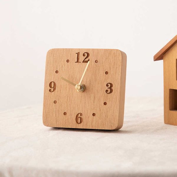 Horloges De Table De Bureau Créatives Et Minimalistes Horloges D'école Primaire Pour Enfants De Bureau En Bois Massif Nouvelles Horloges De Siège Petits Lits De Chambre De Style Japonais AA230515