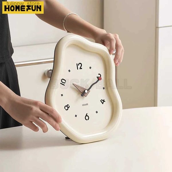 Horloges de table de bureau Horloge de table moderne et créative, horloge de bureau simple et moderne pour salon, décoration écologique de la maison, décoration artistique de table de bureau pour cadeau L240323