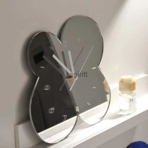 Horloges de table de bureau CuteLife Ins fleur miroir acrylique horloge murale Design moderne décoration de la maison cuisine horloge chambre industrielle numérique horloge de table YQ240118