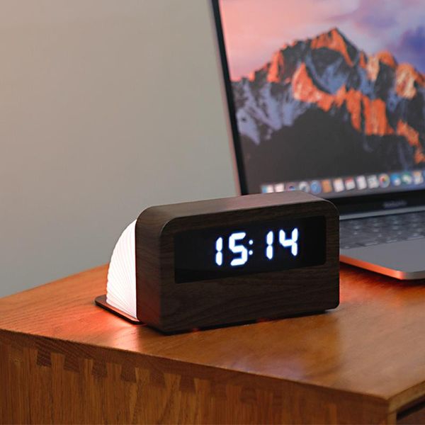 Relojes de mesa de escritorio reloj Digital de escritorio con luz dormitorio libro página lámpara decoración hogar Oficina LED tiempo atmósfera