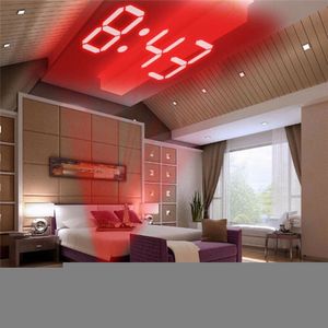 Desktabel klokken digitale alarm LCD Creatieve projector weer temperatuur des bureau tijddatum display projectie USB Charger Home Clock Timer 230214