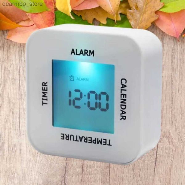 Desk Table Clocks Reloj despertador de mesa digital para dormitorio con calendario de temperatura LCD electrónico Temporizador de cuenta atrás Reloj de escritorio con pilas 24327