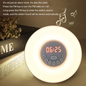 Horloges de table de bureau Digital Wecker Wake Up Licht Tisch LED Lampe Elektronische Schreibtisch Uhr Sunrise Sunset Snooze Uhren Radio FM 230105