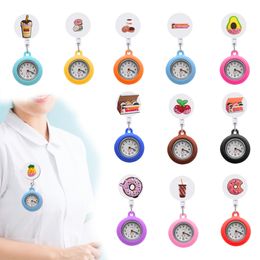 Desktafel klokken donuts clip pocket horloges verpleegkundige horloge broche fob badge accessoires patroon ontwerp intrekbare druppel levering otspq