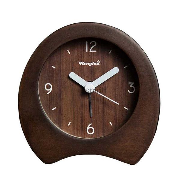 Horloges de table de bureau faites à la main petite horloge de table silencieuse veilleuse-horloge en bois de noyer noir avec fonction Sooze grand affichage des chiffres. YQ240118