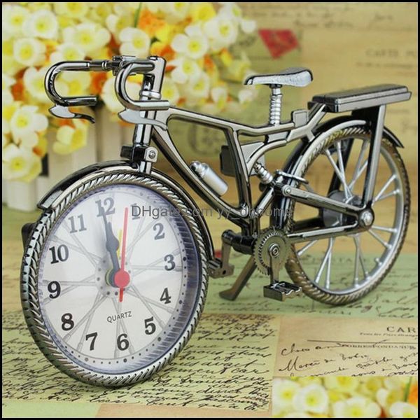 Bureau Table horloges décor à la maison jardin vélo forme ménage réveil créatif rétro chiffre arabe Ala Dhu6J