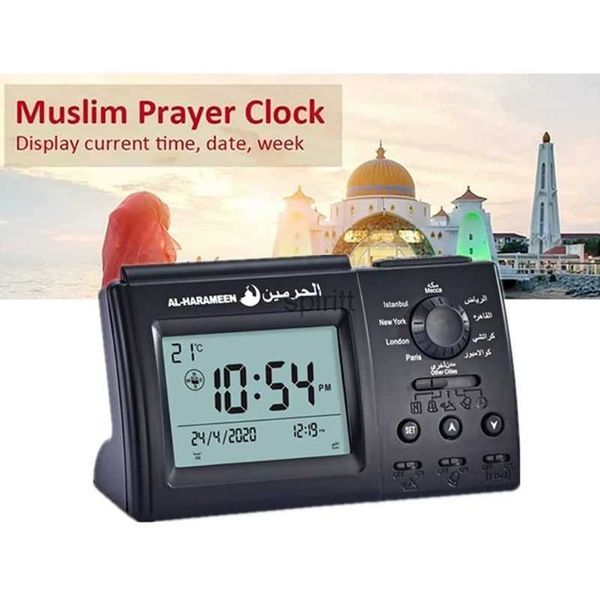 Horloges de table de bureau Réveil islamique Azan Alarme musulmane Horloge numérique Cadeau de prière d'église Réveil pour toutes les prières bla Direction Y5GB YQ240118