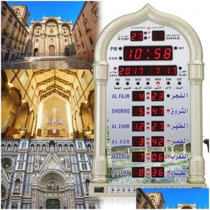 Bureau Table Horloges Mosquée Islamique Azan Calendrier Prière Musulmane Horloge Murale Alarme Ramadan Décor À La Maison Couleur Random1 Drop Livraison Jardin Ot5Il