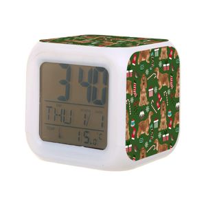 Desktafel klokken kinderen wekker cocker spani￫l kerstcandystokken sneeuwvlokken digitaal met thermometerfunctie 7c verpakking2010 amx1h