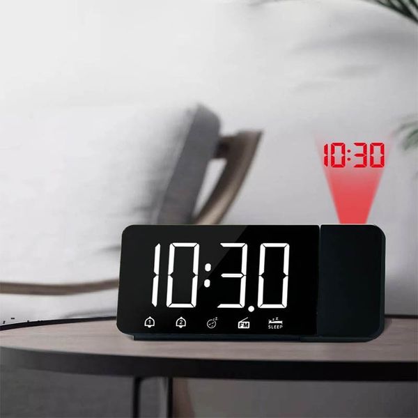 Horloges de table de bureau LCD Projection LED Affichage Réveil Maquillage Miroir Bureaux Tables Projecteur Réveil Projecteur LLA10308